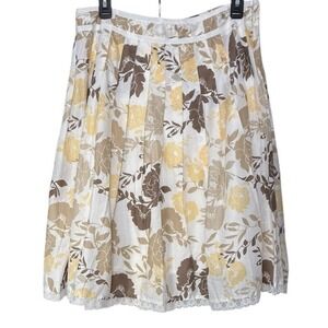 St. Johns Bay 100% Cotton Pleated Skirt Size 14 Petite Cottagecore Prairie Boho